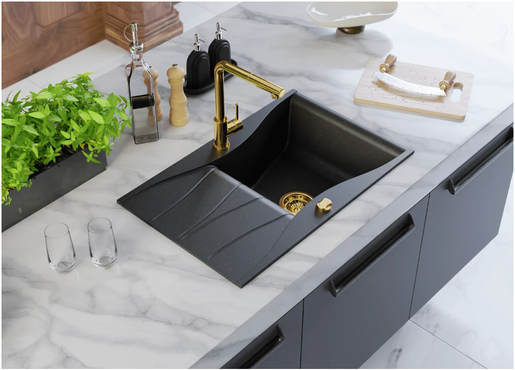 KGS O 6078 1B1D Deep Black + Gold Metallic